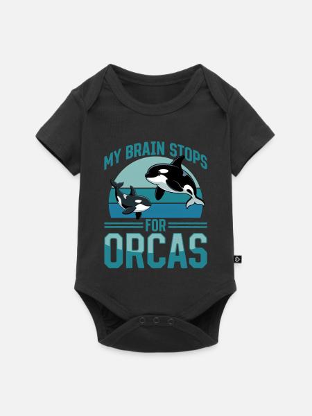 Funny Orca - Baby Premium Kurzarmbody - Schwarz