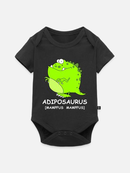Adiposaursus Dino-Comic - Baby Premium Kurzarmbody - Schwarz