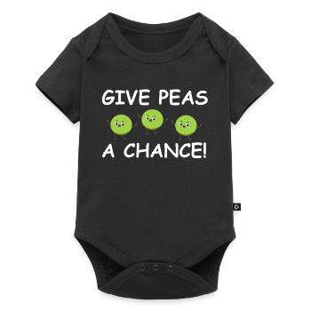 Donnez une chance aux pois – Pois heureux - Body à manches courtes Premium Bébé - noir - Devant