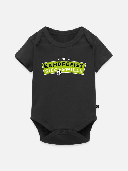 Kampfgeist - Siegeswille - Fussball - Baby Premium Kurzarmbody - Schwarz