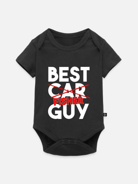 Bester Fisher Guy lustiger Angel-Slogan - Baby Premium Kurzarmbody - Schwarz
