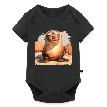Sea Lions Sea Lion - Baby Premium short-sleeve bodysuit - black - Front