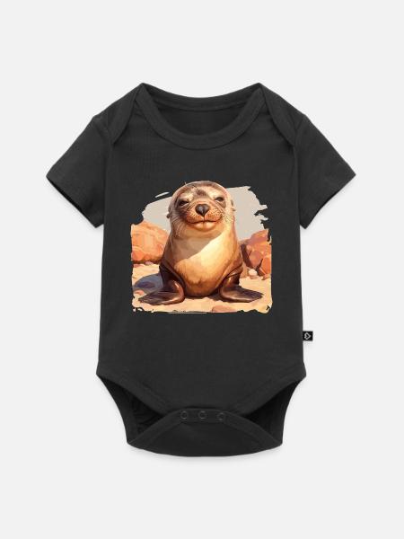 Seelöwen Seelöwe - Baby Premium Kurzarmbody - Schwarz