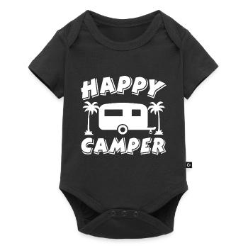 Camping - Baby Premium Kurzarmbody - Schwarz - Vorne