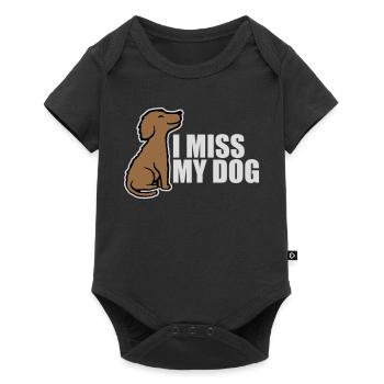 I Miss My Dog Dog Lover Dogs Love Joke Logo - Baby Premium short-sleeve bodysuit - black - Front
