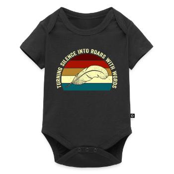Roaring Words Feather Sunset - Baby Premium short-sleeve bodysuit - black - Front
