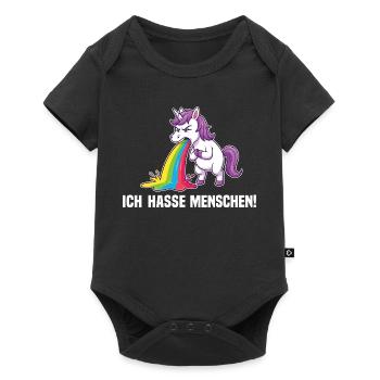 Licorne drôle Je déteste les gens Arc-en-ciel - Body à manches courtes Premium Bébé - noir - Devant