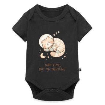 Nap Neptune | Cute Space Cat - Baby Premium short-sleeve bodysuit - black - Front