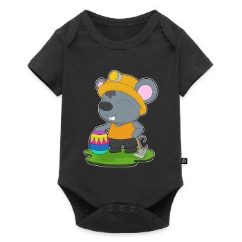 Mouse Easter Mining - Baby Premium short-sleeve bodysuit - black - Front