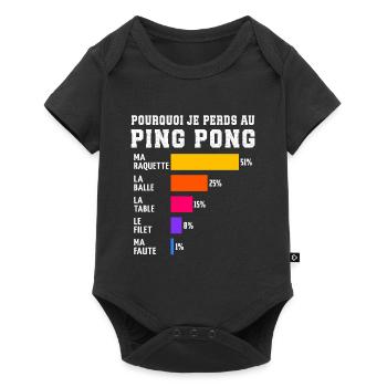 Ping Pong Why I Lose at Ping Pong - Baby Premium short-sleeve bodysuit - black - Front