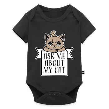 Demandez-moi pour mon chat Chat Amour des animaux Animaux - Body à manches courtes Premium Bébé - noir - Devant