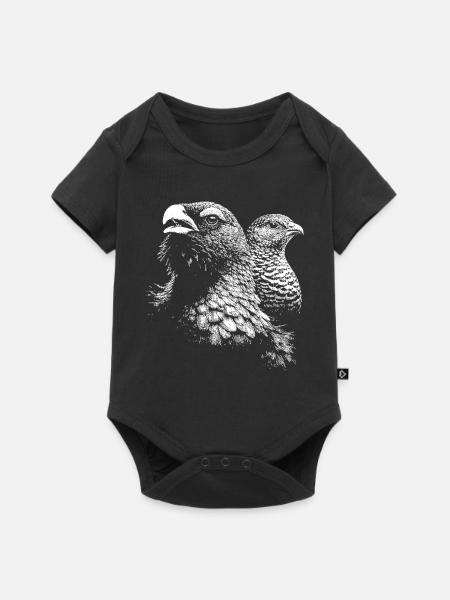 Auerhuhn und Weibchen - Baby Premium Kurzarmbody - Schwarz