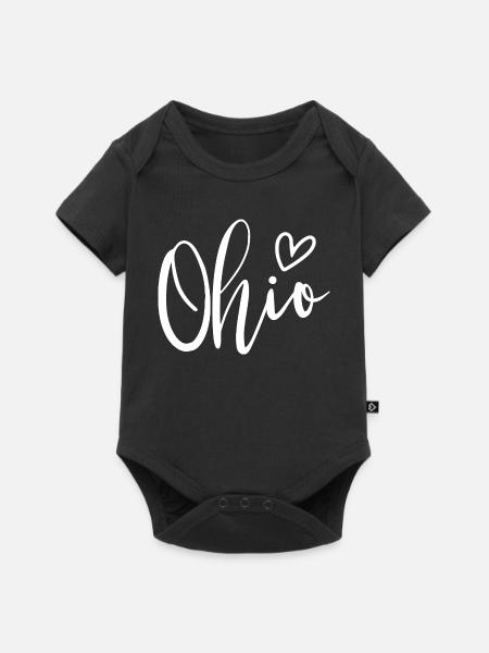 Ohio Heart Women's Love Ohio - Baby Premium Kurzarmbody - Schwarz