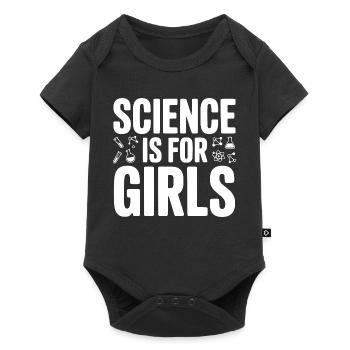 Wissenschaft ist für Mädchen - Baby Premium Kurzarmbody - Schwarz - Vorne