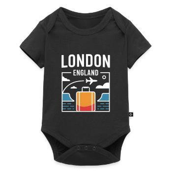 Motif de voyage Londres-Angleterre Voyage en ville - Body à manches courtes Premium Bébé - noir - Devant