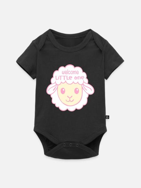 Willkommen Baby-Geburtsschafe - Baby Premium Kurzarmbody - Schwarz