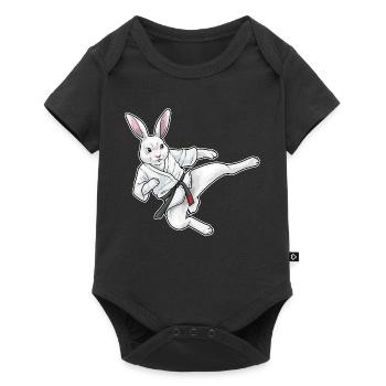 Karate Lapin Arts Martiaux - Body à manches courtes Premium Bébé - noir - Devant