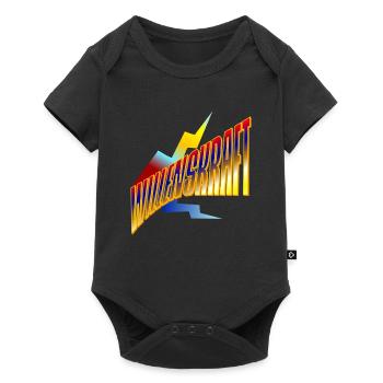 Wullenkraft Neon Retro Logo - Baby Premium Kurzarmbody - Schwarz - Vorne