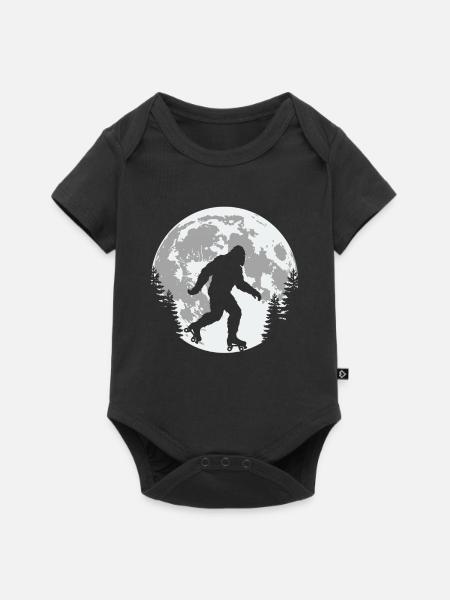 Bigfoot Roller Skating Mond - Baby Premium Kurzarmbody - Schwarz