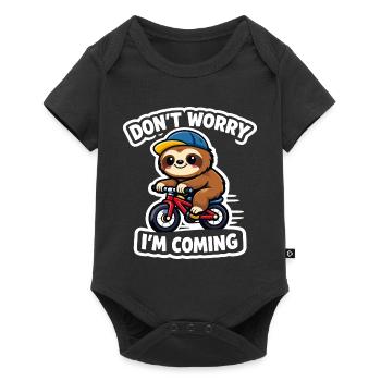 Sloth Kawaii Bicycle Gift Cute - Baby Premium short-sleeve bodysuit - black - Front