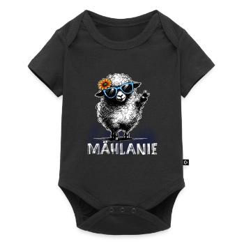 Mählanie – Mouton coquin, jeu de mots Paix - Body à manches courtes Premium Bébé - noir - Devant
