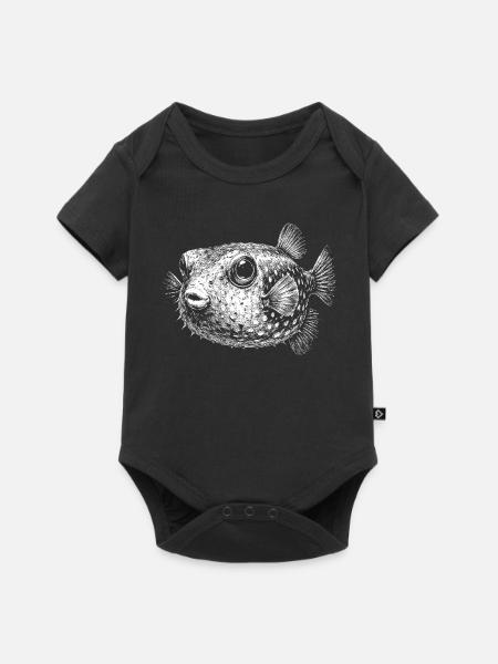 Kugelfisch - Baby Premium Kurzarmbody - Schwarz