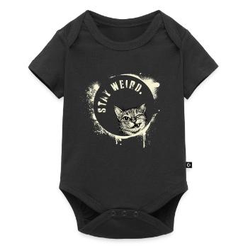 Stay Weird – Graffiti Cat Vintage Effect - Baby Premium short-sleeve bodysuit - black - Front