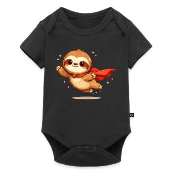 Minihero Sloth – Super Sloth - Baby Premium short-sleeve bodysuit - black - Front