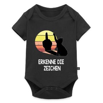 Waving Cat Shadow Cats Recognize the Signs Retro - Baby Premium short-sleeve bodysuit - black - Front
