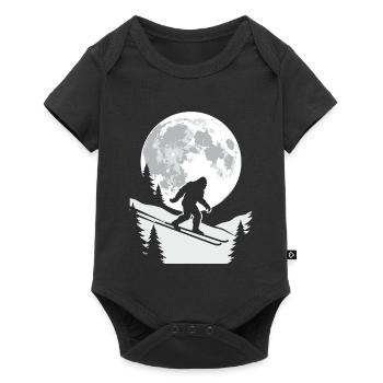 Bigfoot Skifahrer Mond - Baby Premium Kurzarmbody - Schwarz - Vorne