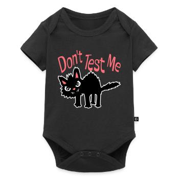 Ne me teste pas, chat coquin, citation drôle : logo - Body à manches courtes Premium Bébé - noir - Devant