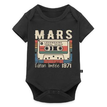 Geburtstag 1971 März 1971 geboren im März 1971 - Baby Premium Kurzarmbody - Schwarz - Vorne