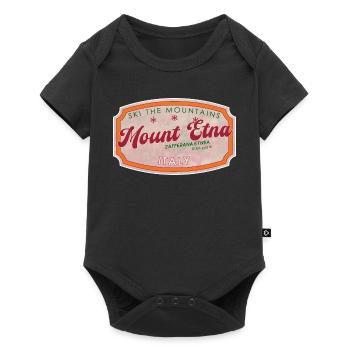 Insigne italien de ski du mont Etna - Body à manches courtes Premium Bébé - noir - Devant