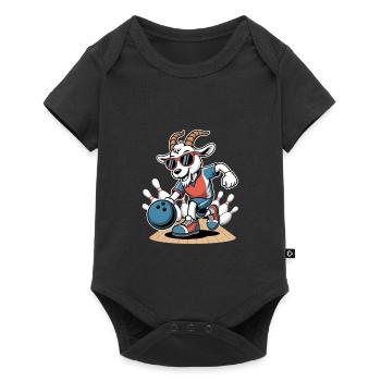 Funny Bowling Goat Strike Cartoon Lane - Baby Premium short-sleeve bodysuit - black - Front