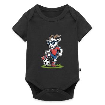 Z Soccer Goat avec des lunettes de soleil - Body à manches courtes Premium Bébé - noir - Devant