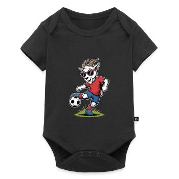 Un beau bouc de football avec des lunettes de soleil - Body à manches courtes Premium Bébé - noir - Devant