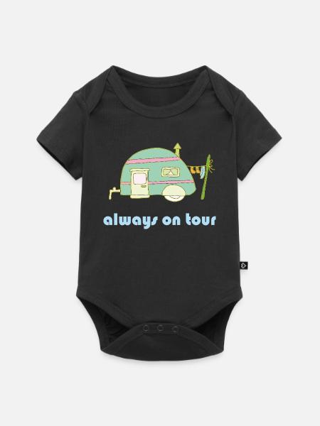 Always on Tour Retro-Wohnwagen - Baby Premium Kurzarmbody - Schwarz