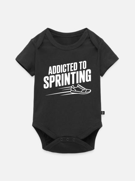Sprintsüchtig - Baby Premium Kurzarmbody - Schwarz