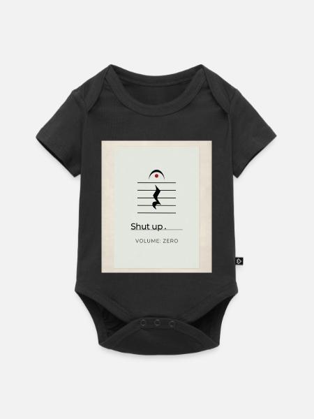 Shut up – Volume Zero Minimal Design - Baby Premium Kurzarmbody - Schwarz