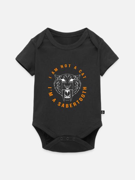 Säbelzahntiger Urzeit - Baby Premium Kurzarmbody - Schwarz