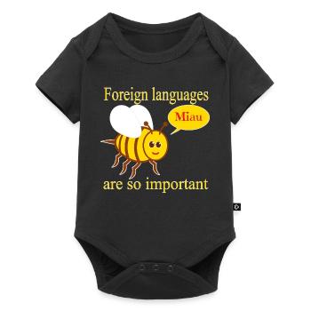 Abeille avec bulle de dialogue - Body à manches courtes Premium Bébé - noir - Devant