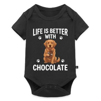 Life Is Better With Chocolate Dog Motif - Baby Premium short-sleeve bodysuit - black - Front