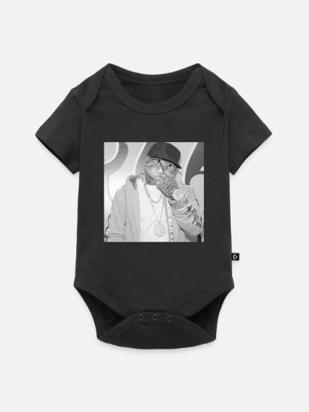 Katzenrapper Streetstyle - Baby Premium Kurzarmbody - Schwarz