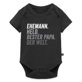 Ehemann Bester Papa Vatertag lustig - Baby Premium Kurzarmbody - Schwarz - Vorne