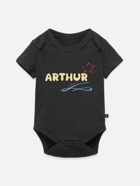 Arthur - Baby Premium Kurzarmbody - Schwarz