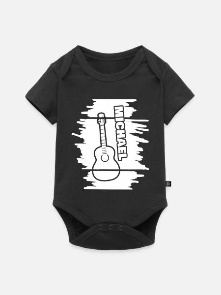 Michael als Gitarrenspielen - Baby Premium Kurzarmbody - Schwarz