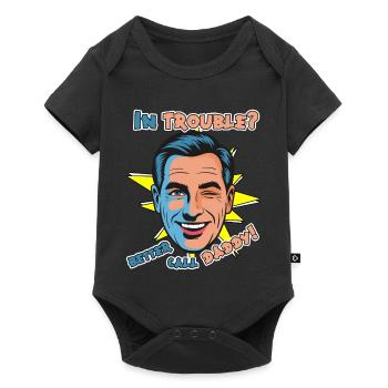 Mieux vaut appeler papa dessin animé - Body à manches courtes Premium Bébé - noir - Devant