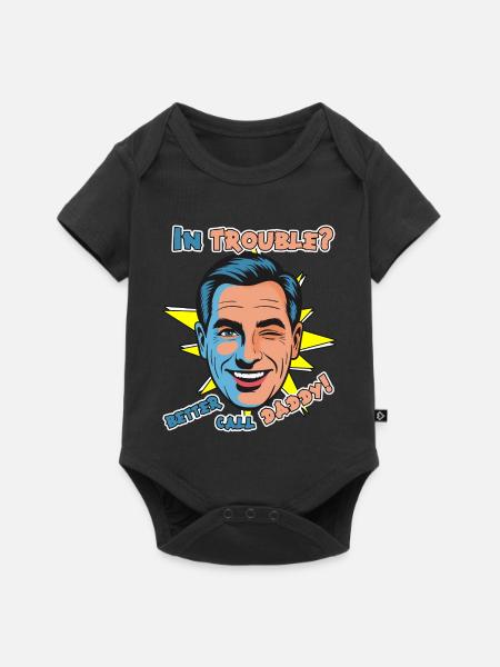 Better Call Dad Cartoon - Baby Premium Kurzarmbody - Schwarz