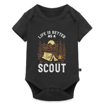 Life Is Better Than a Boy Scout Camp Tent - Baby Premium short-sleeve bodysuit - black - Front