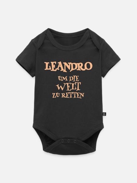 Retter Leandro - Baby Premium Kurzarmbody - Schwarz